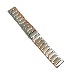 Bratara de ceas bicolora argintiu cu auriu-roze din otel inoxidabil 22mm - Img 4