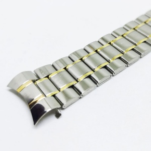 Brățară de ceas din oțel inoxidabil – Bicoloră – Finisaj mat – Capete curbate – 20mm / 22mm – Lungime 19cm – Închidere deployant - Img 3