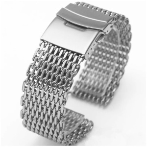 Brățară Shark Mesh – Oțel Inoxidabil Solid 22 mm – Cataramă Ajustabilă dublă – Lungime 15 cm