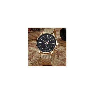 Ceas Barbatesc Auriu CURREN M8227 Cadran Negru