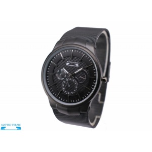 Ceas Bărbătesc Matteo Ferari – Negru 40 mm – Brățară Milaneză Neagră – Quartz Miyota – Rezistent 3 ATM - Img 2