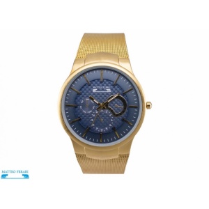 Ceas Bărbătesc Matteo Ferari Elegant II – Auriu / Cadran Albastru – 40 mm – Brățară Milaneză – Quartz Miyota Japonia