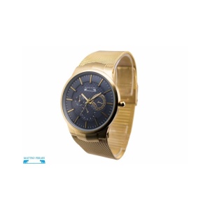 Ceas Bărbătesc Matteo Ferari Elegant II – Auriu / Cadran Albastru – 40 mm – Brățară Milaneză – Quartz Miyota Japonia - Img 3