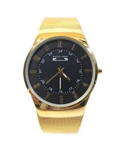 Ceas Bărbătesc Matteo Ferari Elegant II – Auriu / Cadran Negru – 40 mm – Brățară Milaneză – Quartz Miyota Japonia