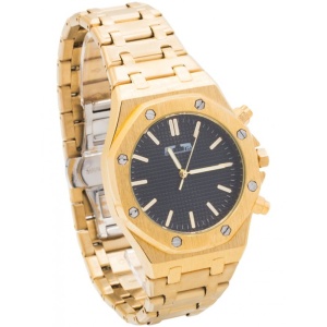 Ceas Bărbătesc Matteo Ferari Gold & Black – Octogonal 52 mm – Carcasă și Brățară Aurie – Cadran Negru – MF169C-BG
