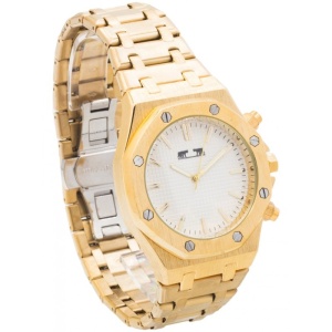 Ceas Bărbătesc Matteo Ferari Gold & Black – Octogonal 52 mm – Carcasă și Brățară Aurie – Cadran Negru – MF169C-BG - Img 4