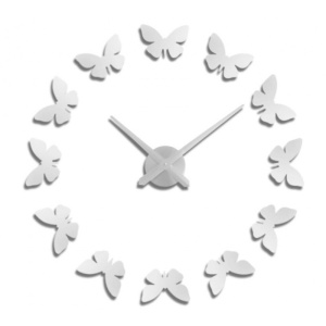 Ceas de perete 3D Argintiu / Auriu Butterfly DIY WZ2446 - Img 3