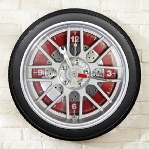 Ceas de perete anvelopa WHEEL CLOCK Blue / Red / Black WZ1539 - Img 3