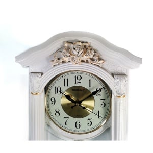 Ceas de Perete cu Pendulă și Gong, Design Clasic cu Basorelief Floral, 50cm, Model 5626