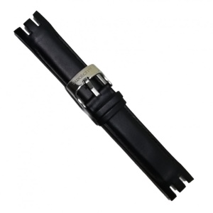 Curea 21mm pentru ceas Swatch din piele naturala Neagra - 21mm - C3123 - Img 2