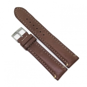 Curea Ceas „Fleurus Paris” – Piele de Vițel Maro cu Cataramă Argintie (18mm - 22mm)