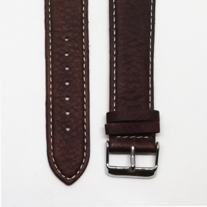 Curea Ceas „Maximus Espresso XL” 7K25 – Piele Maro Închis cu Cusătură Albă (20mm - 22mm) - Img 3