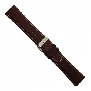 Curea Ceas „Maximus Espresso XL” 7K25 – Piele Maro Închis cu Cusătură Albă (20mm - 22mm) - Img 4