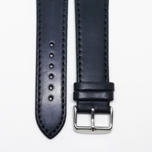 Curea Ceas „Obsidian Classic” 2T3 – Piele Naturală Neagră cu Cusătură Asortată (18mm - 24mm) - Img 4