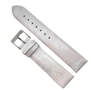 Curea Ceas „Silver Glamour” Fancy22 – Piele Naturală Argintie (14mm - 22mm)