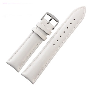 Curea Ceas din Piele Naturală Albă | Gama Completă 8mm - 28mm | Tratată Anti-Transpirație | C051