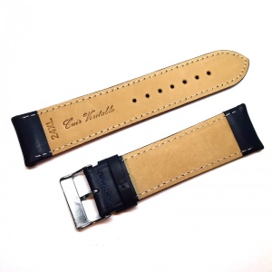 Curea ceas Fleurus XL - Piele Naturala - Culoare Bleumarin - 22, 24 mm - Img 2
