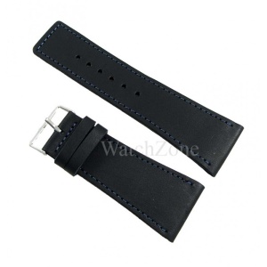 Curea ceas HAND MADE Neagra Cusatura Albastra 24mm 26mm 30mm
