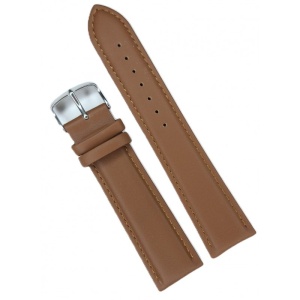 Curea Ceas WatchZone din Piele Naturală Maro Deschis, Dublu Strat cu Interior Crem și Cusătură Maro, Mărime L (12mm - 24mm)