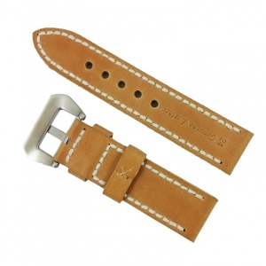 Curea de ceas din piele naturala Crem - 24 mm WZ2864 - Img 2
