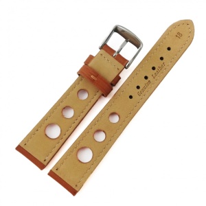 Curea de ceas din Piele Naturala - Culoare Maro, Model cu Gaurele - 18mm, 20mm - WZ3998 - Img 2