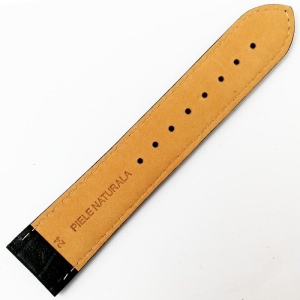 Curea de ceas din piele naturala neagra - 18mm 20mm 24mm C2938 - Img 2