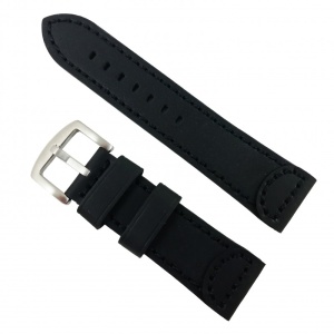 Curea de ceas din piele naturala Neagra - 24mm WZ2872
