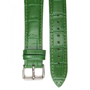 Curea de Ceas din Piele Naturală Verde – Imprimeu Crocodil – 18/20/22 mm – Cataramă Argintie - Img 3