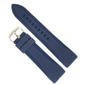 Curea de Ceas din Silicon Bleumarin – 18-24 mm – Cataramă Argintie – Rezistentă la Apă