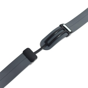 Curea de ceas Gri din silicon cu inchidere deployant magnetic 20mm, 22mm WZ5365 - Img 2