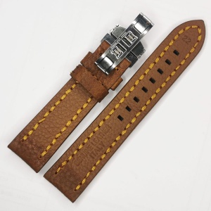Curea de ceas maro cu textura bizonata din piele naturala 20mm, 22mm 24mm - WZ4178D - Img 2