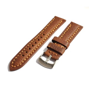 Curea de ceas maro cu textura bizonata din piele naturala 20mm, 22mm 24mm - WZ4178 - Img 4