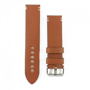 Curea de ceas Maro-deschis din piele naturala - 20mm, 22mm, 24mm, 26mm - WZ3400 - Img 2