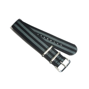 Curea de ceas Nato Negru si Gri Petrol 18mm 20mm 22mm N21 - Img 3
