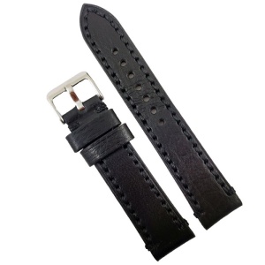 Curea de Ceas Neagră – Piele Naturală – 18/20/22/24/26 mm – Grosime 5 mm