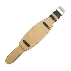 Curea de ceas Neagra din Piele Naturala cu protectie pentru incheietura 22mm - Img 2