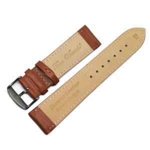 Curea de ceas - Piele Naturala - Antialergica - Maro Deschis - 12mm, 14mm, 16mm, 20mm, 22mm, 24mm - WZ3798 - Img 2