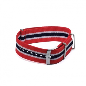 Curea Morellato tip NATO - Band Nastro Cannete - Culoare Rosu, Alb, Albastru- 22mm - A01U3972A74885CR - Img 3