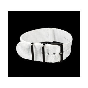 Curea NATO Textil Albă 18/20/22mm | Nylon Rezistent | Cataramă Oțel - Img 3