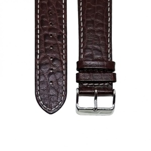 Curea pentru ceas din piele naturala Maro - 24mm - C2953 - Img 3
