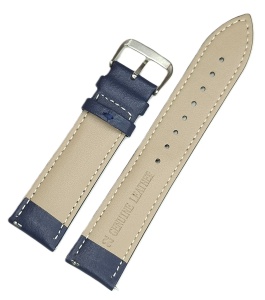 Curea Piele Naturală Bleumarin – 18/20/22 mm – Finisaj Semilucios – Cataramă Oțel - Img 2