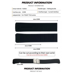 Curea Silicon Compatibilă Tissot T-Touch – 20 mm / 21mm – Negru/Portocaliu - Img 4