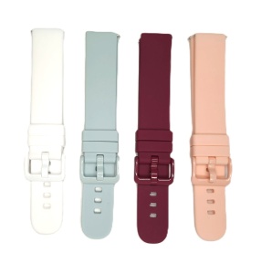 Curea Silicon Quick Release – 18 mm – Culori: Alb, Roz, Bleu, Visiniu – Cataramă Oțel Asortată – Compatibilă Smartwatch