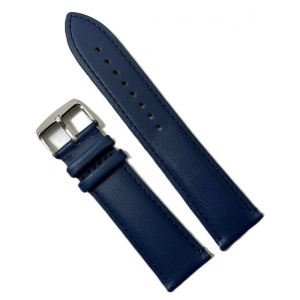Curea unisex din piele naturală bleumarin, clasică, 18 / 20 / 22 / 24mm WZ1360