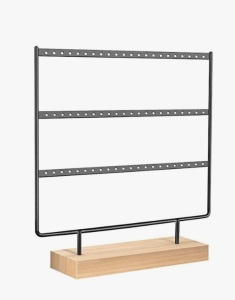 Cutie de Expoziție pentru Inele – Bambus cu Ramă Metalică – 32x27x7cm – 4 Culori – Expozitor Profesionist - Img 4