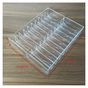 Cutie Depozitare Acrilic Transparent – 20 de Compartimente – 21 x 16,8 x 4 cm – Organizator Bijuterii și Machiaj - Img 2