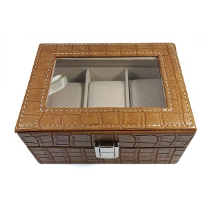 Cutie pentru 3 ceasuri din piele ecologica Neagra / Albastra / Maro / Crem CF-E55 - Img 12