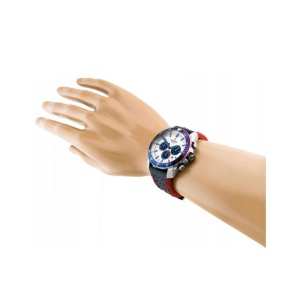 Festina Timeless Chronograph – Miyota JS25 Quartz – 43,5 mm – Cadran Argintiu/Albastru – Curea Piele Albastră - Img 3