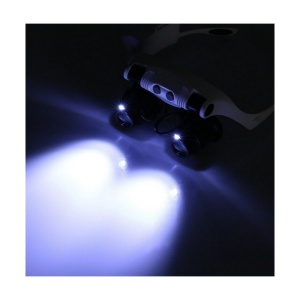 Lupă Profesională tip Ochelari cu Iluminare LED – Set 4 Lentile (10x - 25x) - Img 5