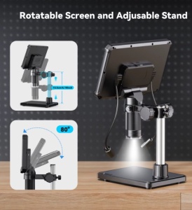 Microscop Digital – 7 inch HD, 16MP, 1200X – Pentru Reparații Ceasuri și Bijuterii - Img 4